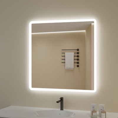 Modern Home Decor Half Moon Rectangle Shape Led Light Smart Mirror Touch Sensor Switch Wall Bathroom Mirror