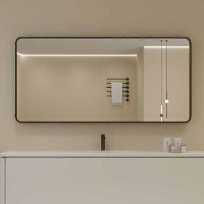 Modern Home Decor Half Moon Rectangle Shape Led Light Smart Mirror Touch Sensor Switch Wall Bathroom Mirror