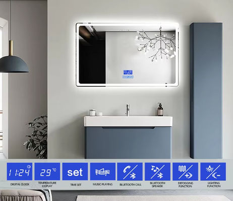 Waterproof Defogger Touch Switch Rectangular Smart Bathroom Mirror