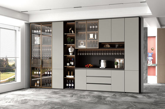 Modern Italian Nordic Wooden Wine Cabinet Design Glass Bar Living Room Furniture Wine Cooler