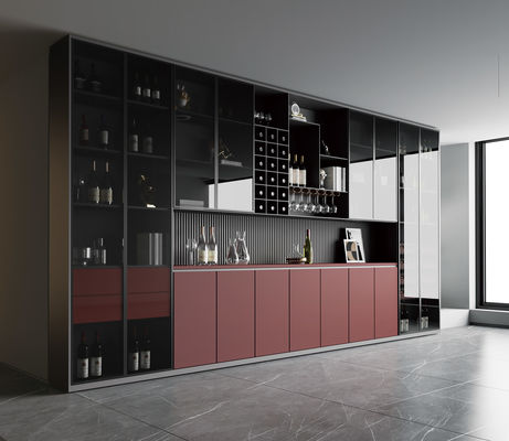 Modern Italian Nordic Wooden Wine Cabinet Design Glass Bar Living Room Furniture Wine Cooler