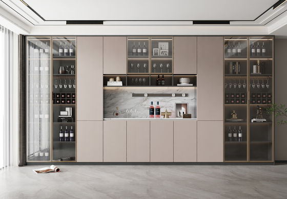 Modern Style Living Room Storage Wine Cabinet with Glass Door Drawer Wine Cabinet