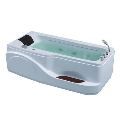 Acrylic Waterfall Bathtub and Whirlpool Bathtub Left Side Skirting Indoor Bathroom Bathtub