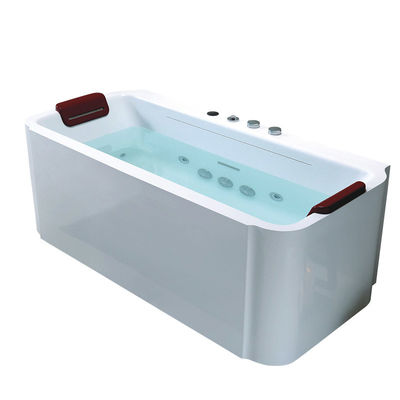 Acrylic Waterfall Bathtub and Whirlpool Bathtub Left Side Skirting Indoor Bathroom Bathtub