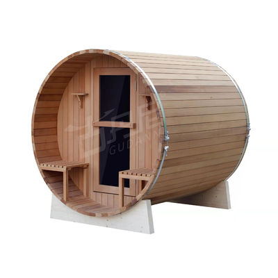 Customized Carbonized Wood Hemlock Outdoor Barrel Sauna Room