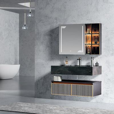 Factory Directly Modern Hotel Hanging Waterproof Mirror Wash Basin Vanity Bathroom Cabinet
