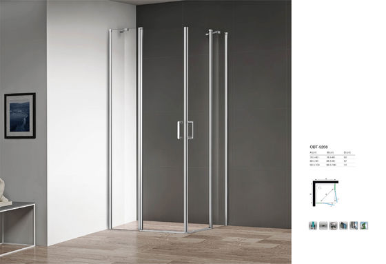 Customizable Sliding Square Tempered Glass Shower Cabin Shower Enclosure