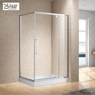 GUDANNI Shower Rooms Price Cubicle Enclosure Shower Screen with Two Fixed Panels Two Outward Pivot Door