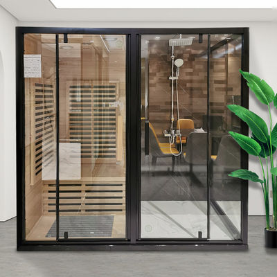 Luxury Shower Steam Wood Sauna Room