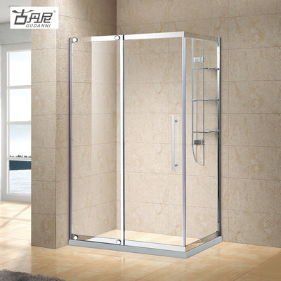 Bathroom Rectangular Single Moving Door 2 Pieces Fixed Shower Panels with Shelf Shower Bath Rooms Complete