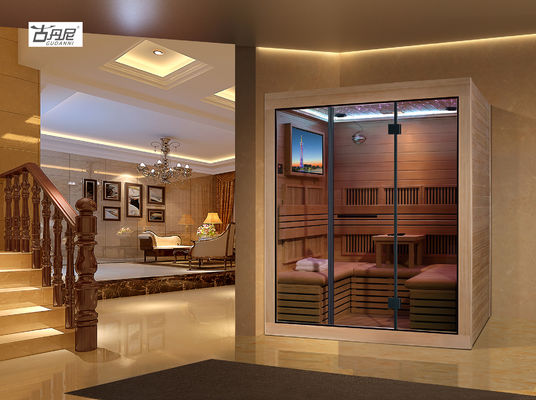 Far-infrared Dry Sauna Room with Window for 3-4 Persons Indoor Sauna Design