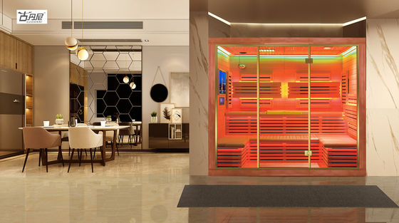 Far-infrared Dry Sauna Room with Window for 3-4 Persons Indoor Sauna Design