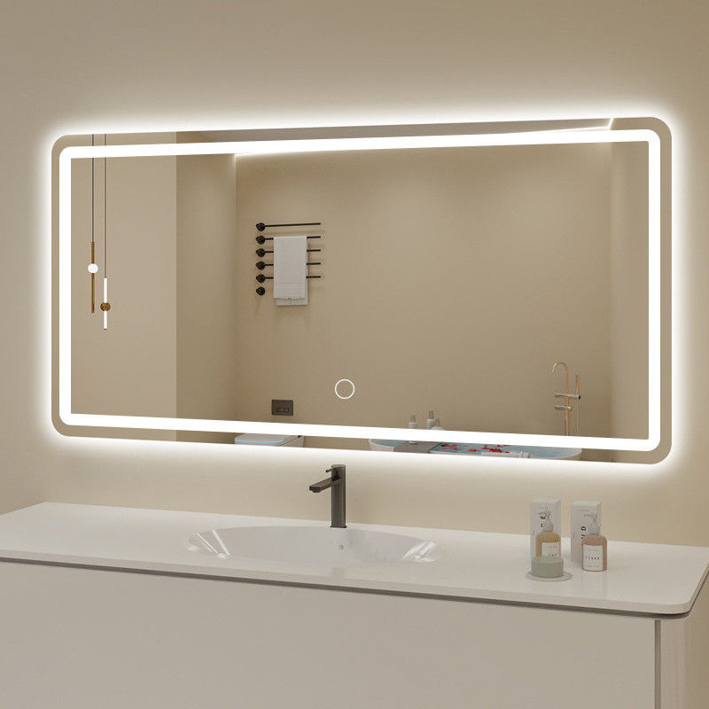 Rectangular Anti Fog Smart Led Bathroom Wall Mounted Vanity Mirror Square Frameless Mirrors