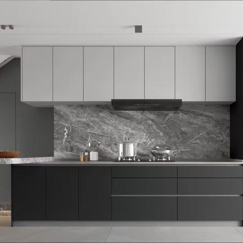 Professional One-Stop Multiple Design Modern Dark Colors Modular Kitchen Furniture Stainless Steel Kitchen Cabinet Sets