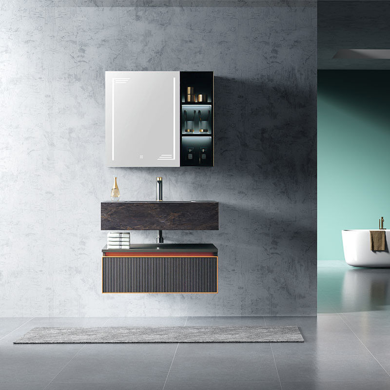 Luxurious Modern Style Single Mirror Vanity Sink Bathroom Storage Cabinet Bathroom Vanity