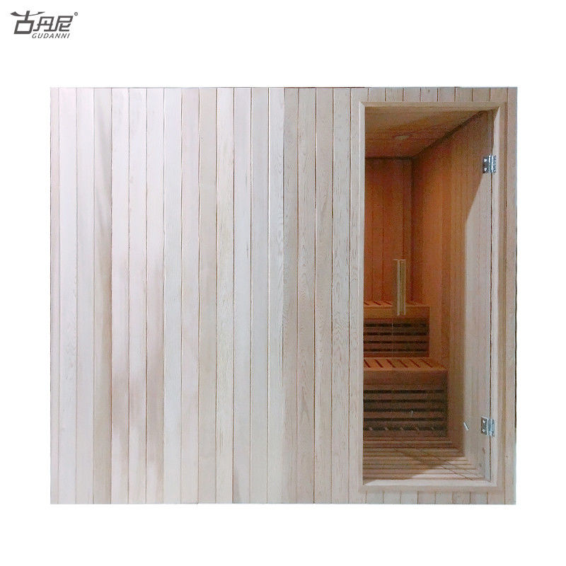 Traditional Finn Sauna Red Cedar Dry Steam Sauna for 4 People With Double Bench